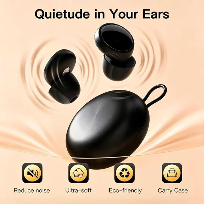 Earplugs for Noise Cancelling Ear Protection, Reusable Silicone Earplugs for Sleep, Deep Focus, Travel, Noise Sensitivity, Flexible Hearing Protection
