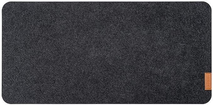 Desky Cork & Felt Desk Pad – Reversible Natural Cork & Felt Desk Mat, Anti-Slip Writing Surface, Desk Protector for Home Office (24.4" x 11.8", Dark Grey)