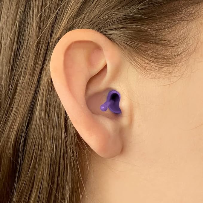 Flare Calmer | Ear Plugs Alternative | Daily Noise Relief | Sound Sensitivity | Stress Relief | No Muffling | Improve Wellbeing | Comfy, Reusable, Soft Silicone Earplugs | Original Purple