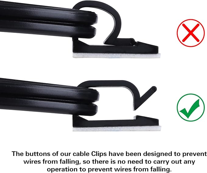 120PCS XHF Adhesive Cable Wire Clips White, Cable Staples Outdoor Cable Management Wire Organizer Cord Holder for Under Desk, Car, Wall, TV PC Ethernet Cable