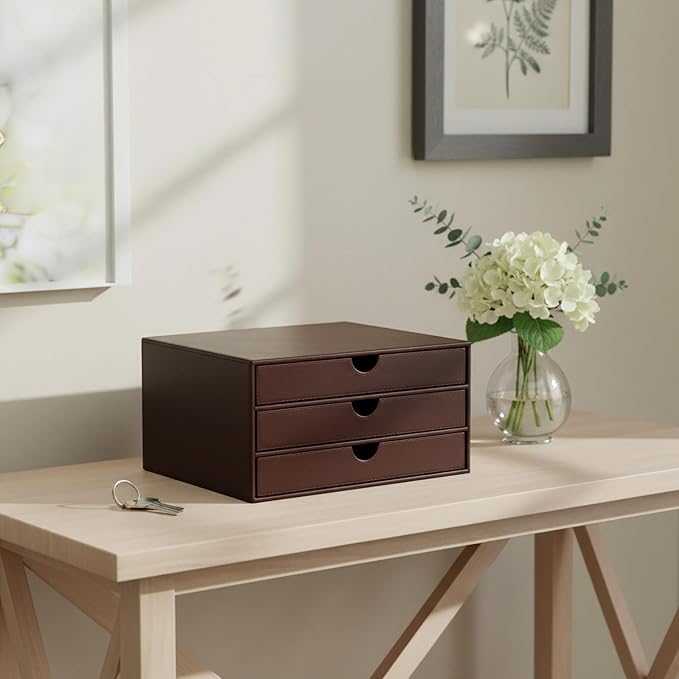 UnionBasic Document Organizer, 3-Drawer File Cabinet Document Storage Box, Office Desktop Filing Organizer, Port Royale | Document Storage Box, Office Desktop Filing Organizer