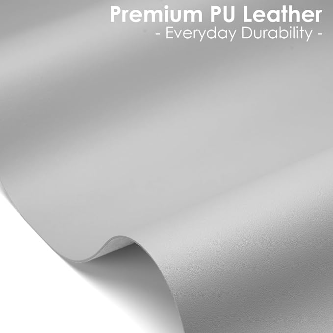 Leather Desk Pad Protector, Waterproof Mouse Pad, PU Desk Mat, Office Desk Cover, Desk Writing Mat for Office/Home/Work/Cubicle (Light Gray) 35.4x17 in