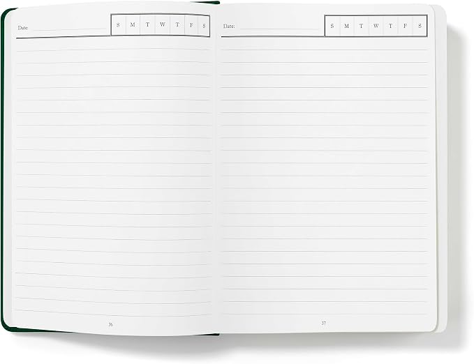 Wykeham's Executive 2026 Undated Daily Journal Planner – Customization Available (Personalized Racing Green, 8.5"×5.5")