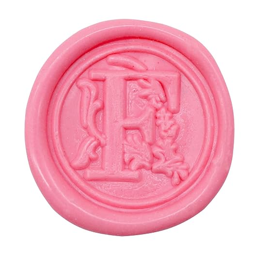 Medieval Initial Alphabet Wax Seal Stamp, Brass Head Wooden Handle, for Thanksgiving Card/Envelope/Gift Wrap/Wedding Engagement Party Invitation - Letter F