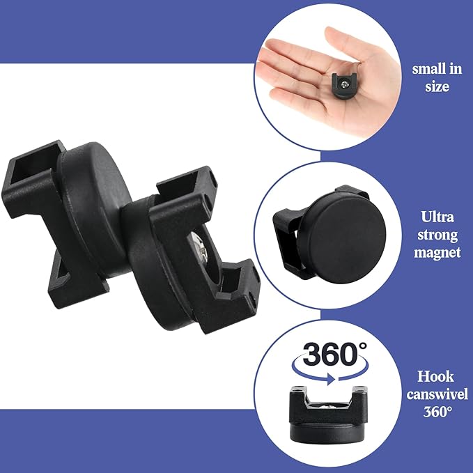 Yookeer 40 Pcs Magnetic Zip Tie Mount Base Black Magnetic Cable Clips Wire Holder Multipurpose Cable Ties Management Base Electrical Supplies for Wire (22 mm)