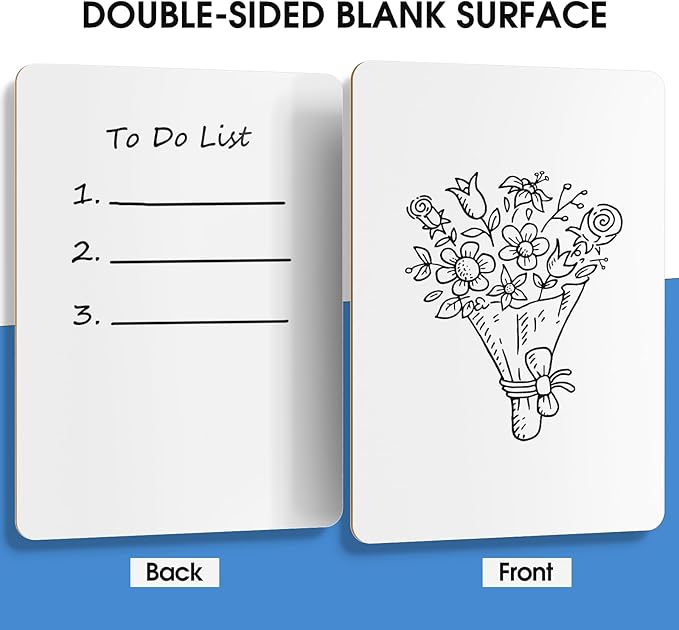 MaxGear Small White Board 12 Pack Dry Erase Boards, 9''x 12'' Mini Whiteboard Double Sided Portable Whiteboards for Students and Teachers School Supplies Lapboards Including 12 Markers and 12 Erasers
