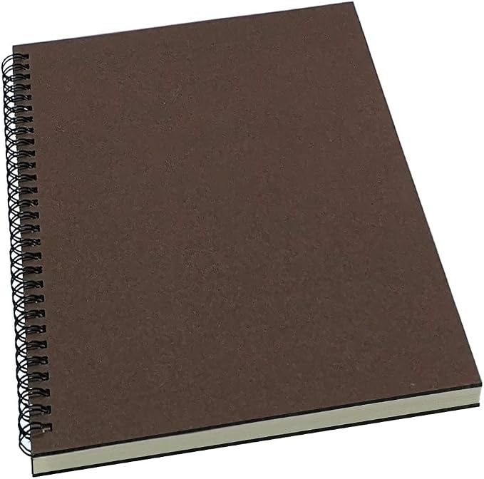 YUREE Spiral Notebook/Spiral Journal Lined, B5 Hard Kraft Cover Wirebound Notebook Ruled, 70 Sheets (140 Pages), 10.5" x 7.3", Dark Brown