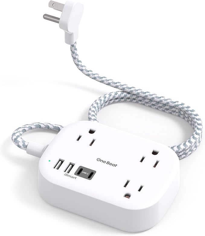 Cruise Essentials 2026,Travel Power Strip with USB C,Flat Plug Extension Cord 3 ft with 3 Outlets 4 USB Ports(2 USB C), Desk Wall Outlet Extender,Non Surge Protector for Cruise,Dorm Room,ETL