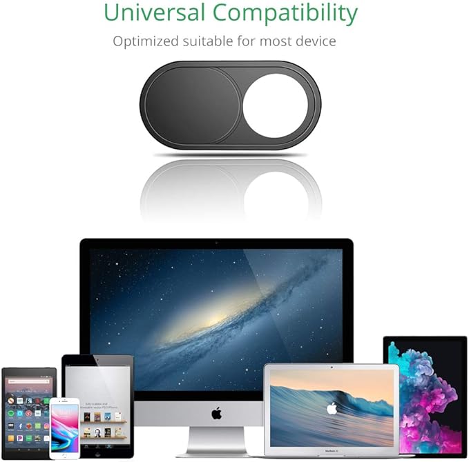 CloudValley Webcam Cover Slide, 0.023in Camera Cover Fit for Laptops, iMac, iPad, PC/Computer, Tablets, Ultra-Thin Web Blocker Protecting Your Privacy [2 Black+2 White]