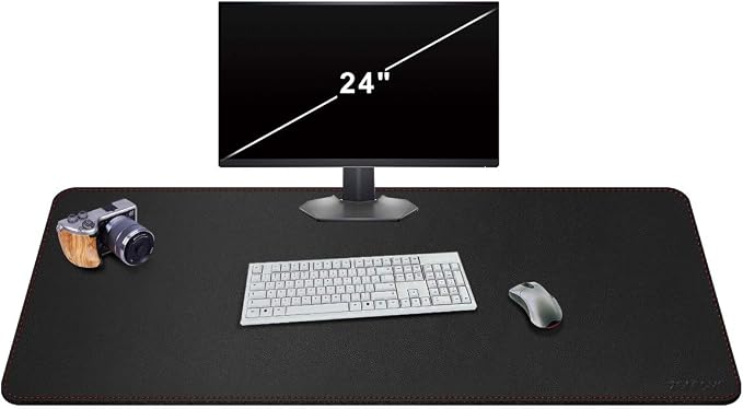 ZORESYN Large Leather Desk Pad 47.2"x23.6", PU Leather Desk Blotter for Office, Non-Slip Waterproof Mouse Pad Mat for Keyboard Laptop, Extra Large Desk Protector (Black)