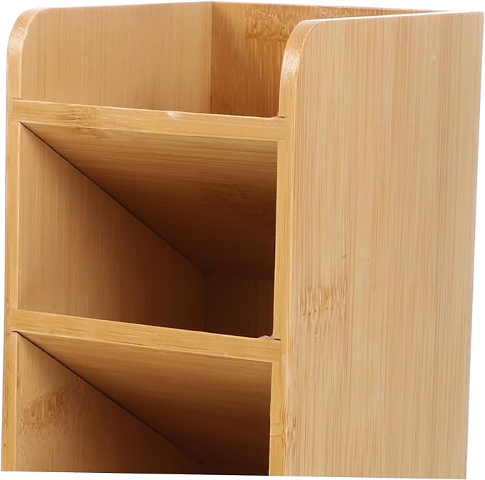 TEHAUX Multi-functional Wooden Desk Organizer Elegant Storage for Office Supplies Pens and Pencils Stylish and Minimalist Design for Clean Workspace
