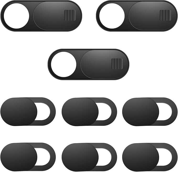 Laptop Camera Cover Slide, Camera Cover, 9 Pack Ultra Thin Webcam Cover Slide for Laptop, Desktop, PC, Tablet, Smartphone, Protect Your Privacy and Security(Black)