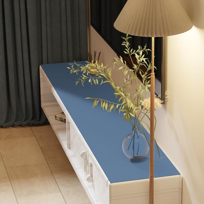Leather Desk Mat,1.8mm Thick,17x60 Inch Desk Cover,Desk Protector Mat,Dresser Cover Top,Faux Leather Table Cover,Side Table Cover,Office Desk Cover(Grayish Blue+Dark Green,17x60)