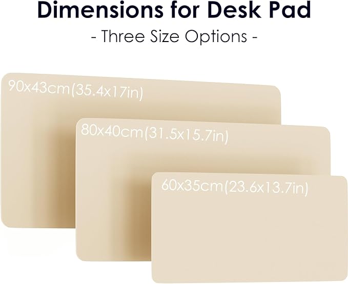 Leather Desk Pad Protector, Waterproof Mouse Pad, PU Desk Mat, Office Desk Cover, Desk Writing Mat for Office/Home/Work/Cubicle (Eggshell) 23.6x13.7 in