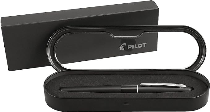 PILOT Metropolitan Collection Fountain Pen, Black Barrel, Classic Design, Medium Nib, Black Ink (91107)