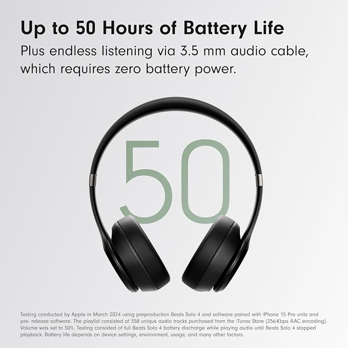 Beats Solo 4 Wireless Headphones with 20W Power Adapter - Matte Black