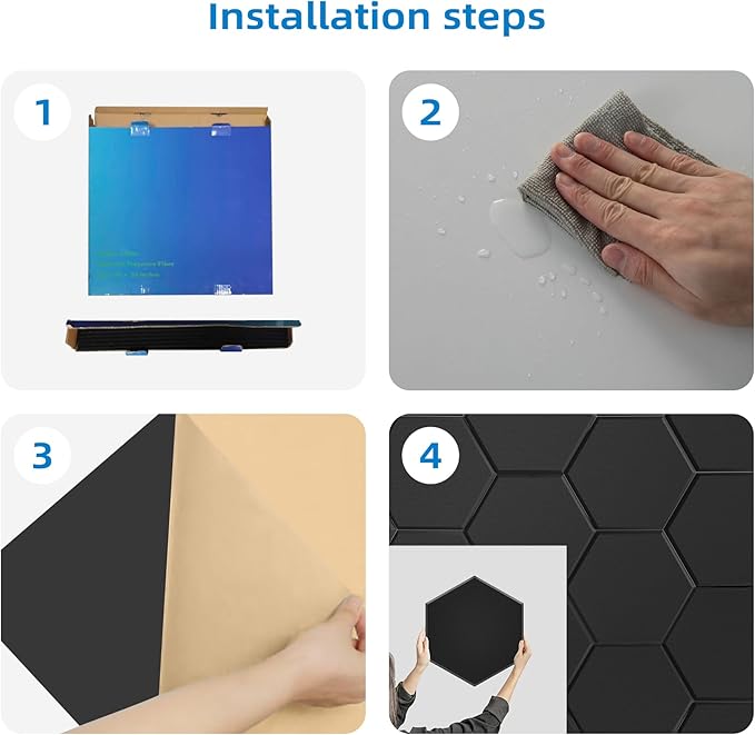 15 Pack Hexagon Self-Adhesive Sound Proof Foam Panels for Walls, Acoustic Panels 12" x 14" x 0.35" High Density Sound Absorbing Tiles for Home Studio, Office, Gaming Room & Theater