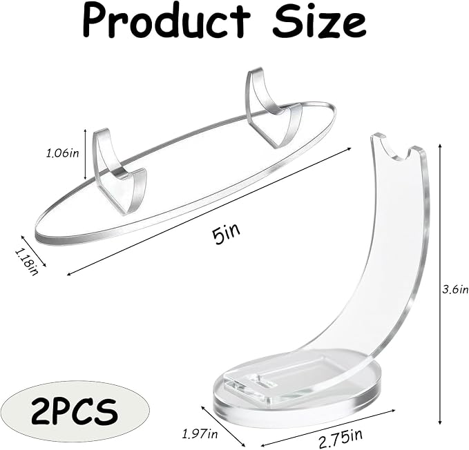 Acrylic Pen Display Stand Rack - Single Pen Holder - 2 Pack Clear | Acrylic pen holder for desk, fountain pen display, pencils, makeup brushes cosmetics tools, 1 Horizontal 1 Vertical 2 Pack
