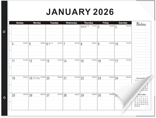 2026 Desk Calendar Large 22x17 – Desk Top Calendar 2026 with plastic cover