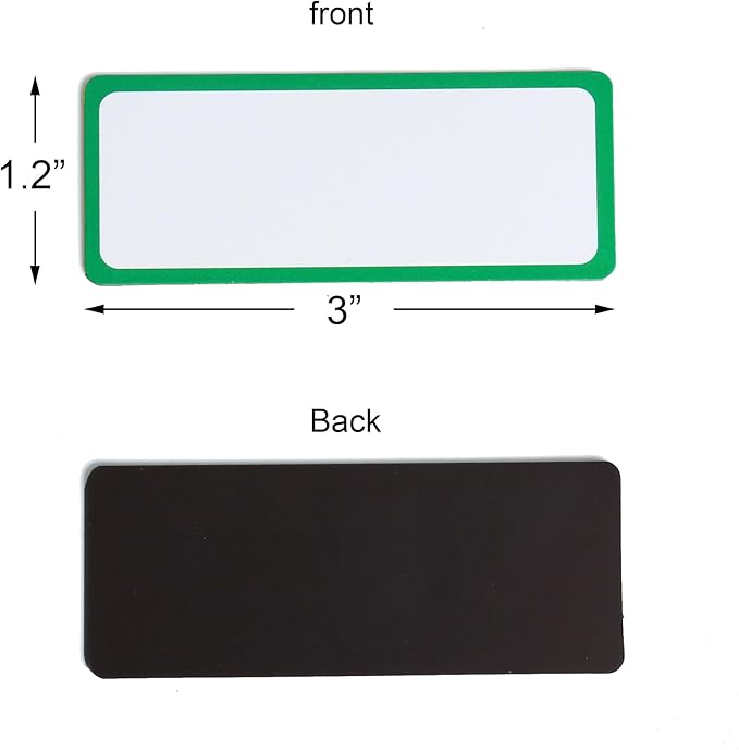 Dry Erase Magnetic Labels: 80PCS, 3x1.2”, Magnetic Name Tags Plates for School Classroom & Office, Reusable Name Magnets for Whiteboards, Lockers, Iron Shelf & Fridge