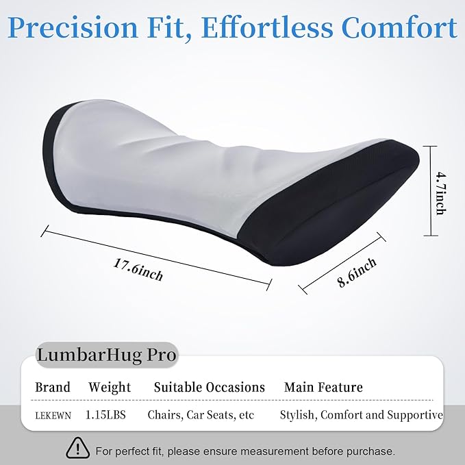 Lumbar Support Pillow for Office Chair - Lumbar Pillow for Car, Memory Foam Ergonomic Lumbar Support Pillow for Car Back Support for Office Chair