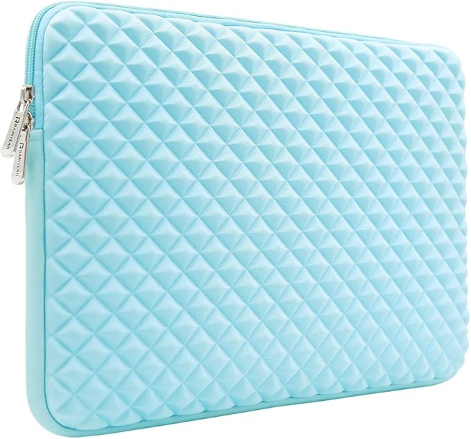 RAINYEAR 15 Inch Laptop Sleeve Diamond Foam Shock Resistant Padded Case Fluffy Lining Cover Carrying Bag Compatible with 15.4" MacBook Pro/Air, Surface Laptop 3/4 15", New XPS 15 Touch (Blue)