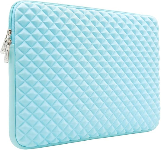 RAINYEAR 15 Inch Laptop Sleeve Diamond Foam Shock Resistant Padded Case Fluffy Lining Cover Carrying Bag Compatible with 15.4" MacBook Pro/Air, Surface Laptop 3/4 15", New XPS 15 Touch (Blue)