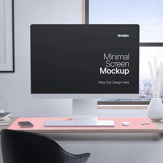 Desk Mat Large Protector Pad - Multifunctional Dual-Sided Office Desk Pad,Smooth Surface Soft Mouse Pad, Waterproof Desk Mat for Desktop, Pu Leather Desk Cover for Office/Home(Pink, 31.5" x 15.7")