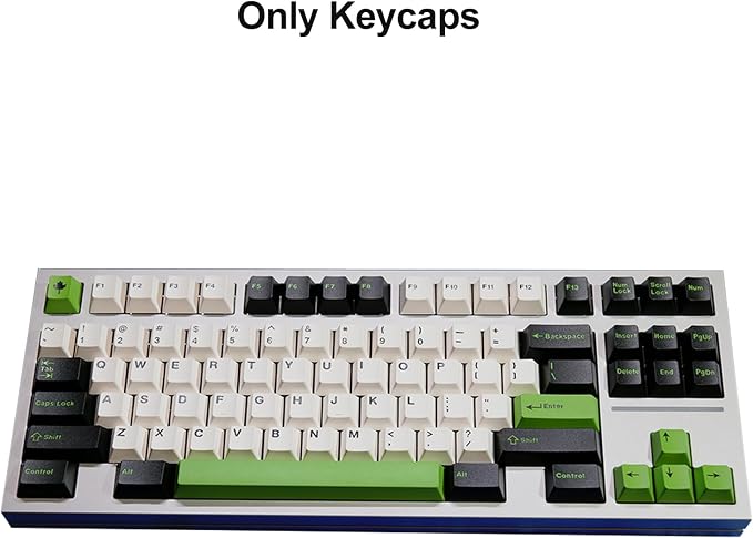 Fogruaden PBT Keycaps Set, Cherry Profile Custom Keycap for Mechanical Keyboard Green White Keycaps