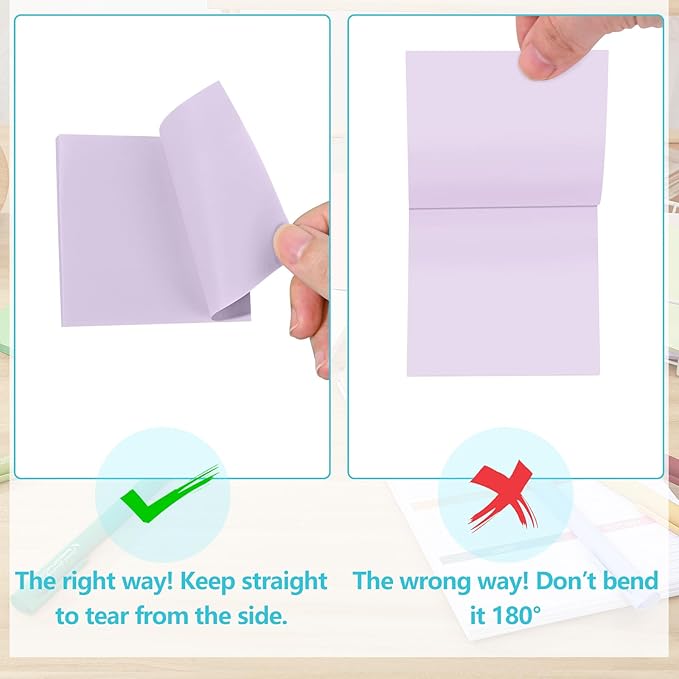 BAYTORY 320 Sheets Gradient Sticky Notes, 4 Pcs Rotatable Colored Gel Pens, Aesthetic Self-Stick Note & Multicolored Ink Pen, Colorful Memo Pads Easy to Post for Note Taking (Gradient Purple)