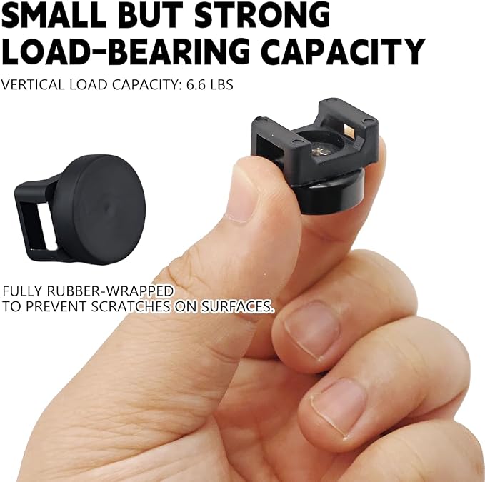 20PCS Magnetic Zip Tie Mount, Multipurpose Magnetic Cable Management Mount, 20 Mounts and 200 High Strength Nylon Cable Ties, Supplies for Organizing Cables and Wires (Vertical Load 7.5lbs)