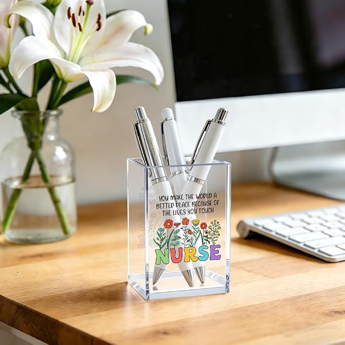 You Make the World a Better Acrylic Cosmetic Pencil Pen Bookmark Storage Holder Cup, Funny Inspirational Quote Holder Cup Gifts for Women NICU Nurse Doctor Teacher, Graduation Gifts for Nurse