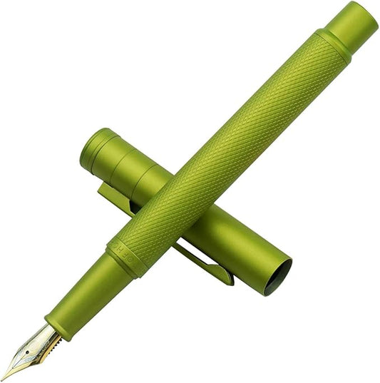 Hongdian Green Forest Metal Fountain Pen, Beautiful Tree Texture Fine Nib Writing Office Pen
