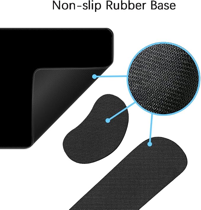 MIBITRI Keyboard Mouse Pad Set, Extended Gaming Mouse Pad+Ergonomics Keyboard Wrist Rest Support, Memory Foam, Easy Typing Pain Relief, 4Pcs XXL Ultra Thick Desk Mat, Black
