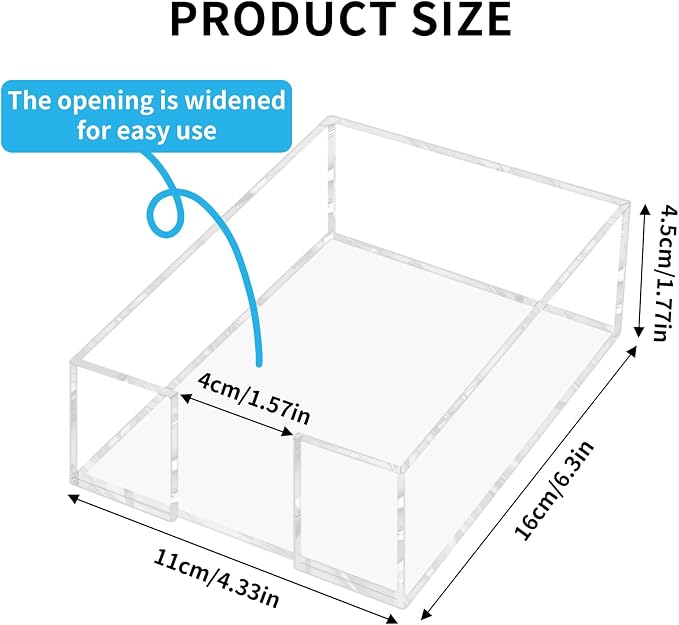 Acrylic Sticky Note Holder, 4 x 6 Inch Post It Note Holde | Clear Cute Sticky Note Dispenser, Thick Notepad Holder, Acrylic Desk Organizer for Office, Home, Dorm, Classroom Desk