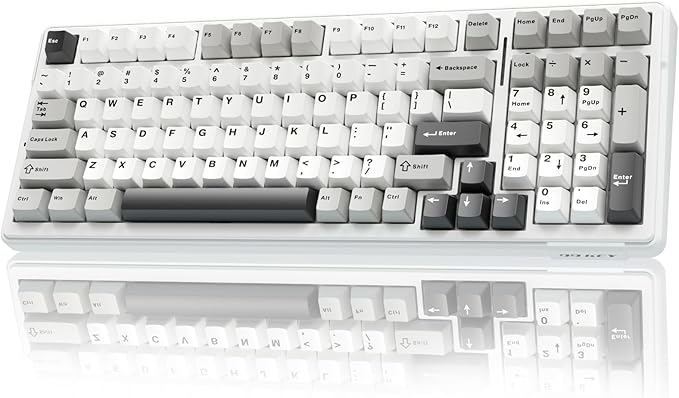 AULA F99 Wireless Mechanical Keyboard,Tri-Mode BT5.0/2.4GHz/USB-C Hot Swappable Custom Keyboard,Pre-lubed Linear Switches,RGB Backlit Computer Gaming Keyboards for PC/Tablet/PS/Xbox (Renewed)