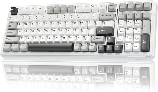 AULA F99 Wireless Mechanical Keyboard,Tri-Mode BT5.0/2.4GHz/USB-C Hot Swappable Custom Keyboard,Pre-lubed Linear Switches,RGB Backlit Computer Gaming Keyboards for PC/Tablet/PS/Xbox (Renewed)