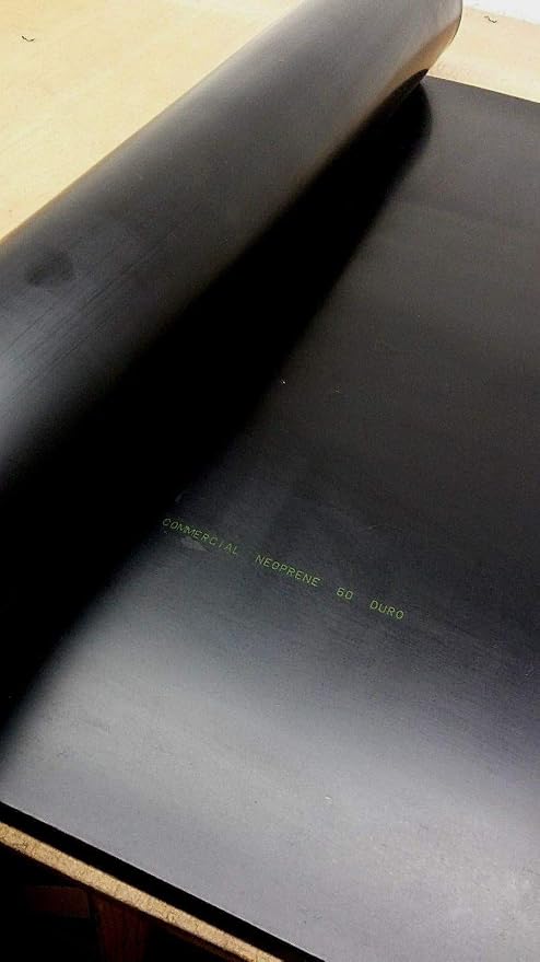 Neoprene Rubber Sheet Solid 1/4" Thk x 4" x 12" Rect Strip 60 Duro Std Flex