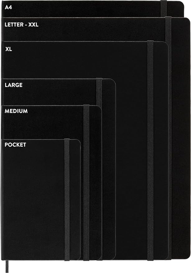 Moleskine Classic Notebook, Soft Cover, Large (5" x 8.25") Plain/Blank, Scarlet Red, 192 Pages