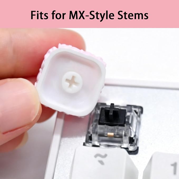 Artisan Keycaps, Cute Blooming Flower Custom Cover Caps for MX Mechanical Keyboard, Resin Handmade 1U Single Replacement for Esc Del Arrow Key (Pink Rose)