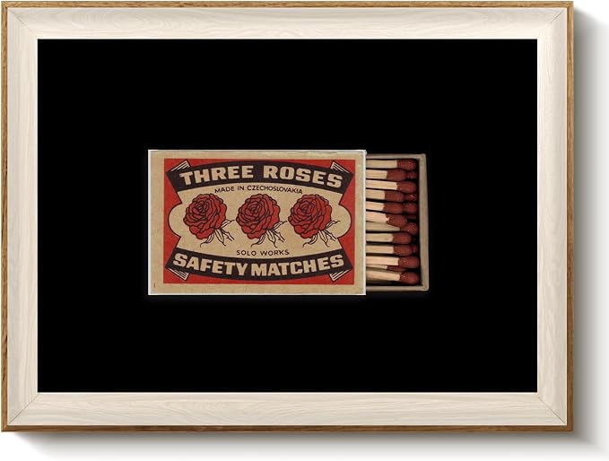 VIYYIEA Vintage Framed Wall Art for Living Room, Matchbox II Canvas Prints, Print Painting Home Decor, Stuff Picture, Bathroom Wall Decor Gifts for Friends or Family - 16L x 12W