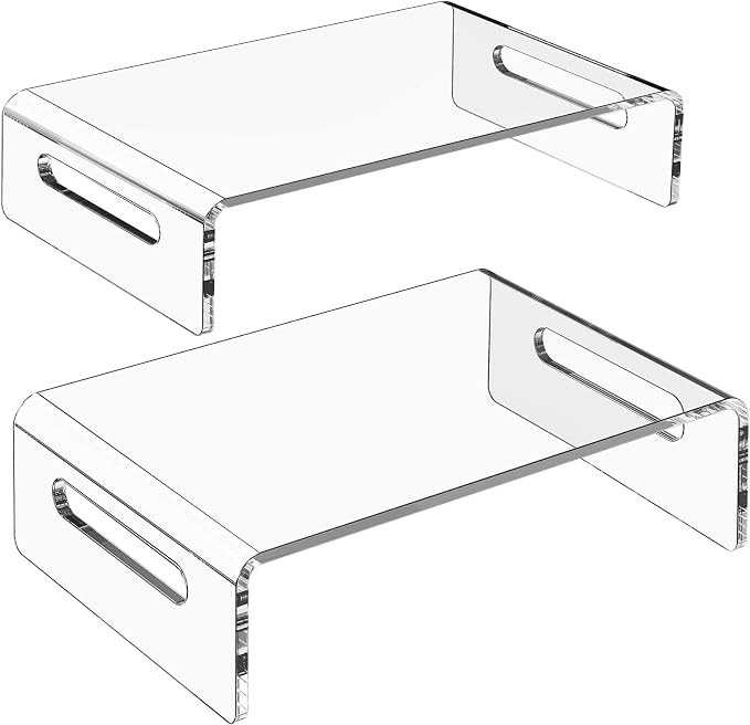 Zimilar 2 Pack Monitor Stand Riser, Acrylic Monitor Stand for Computer | Laptop, Printer, Notebook, Premium Clear Laptop Stand Acrylic Monitor Riser for Home Office, Monitor Stands for 2 Monitors