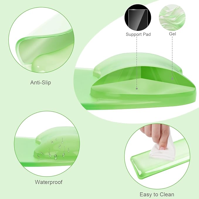 MOSISO Gel Wrist Rest Support for Mouse Pad&Keyboard Set, Irregular Oval Ergonomic Mousepad Keyboard Pad Non-Slip Base Home/Office Pain Relief&Cooling Gel Easy Typing Pad for Computer Laptop, Green
