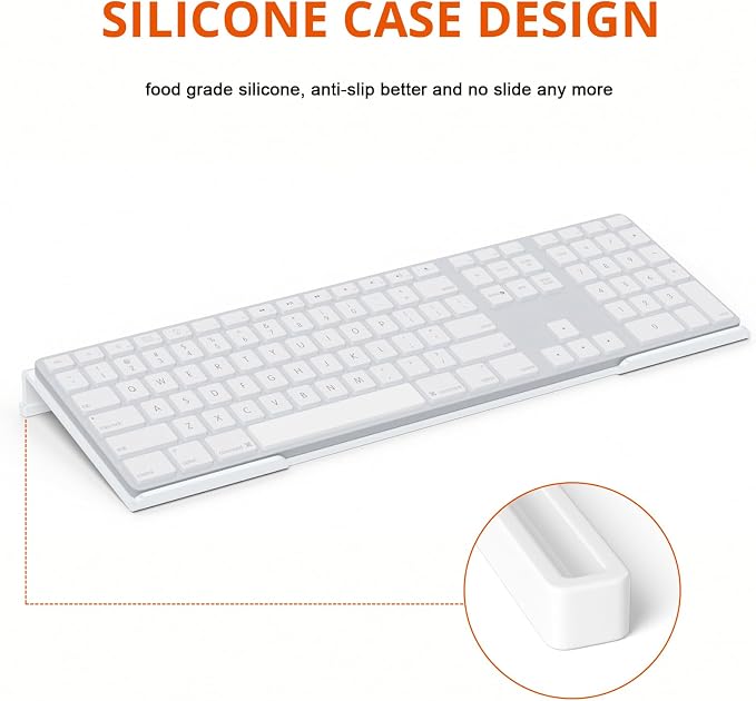 Richboom Acrylic Tilted Computer Keyboard Holder for Easy Ergonomic Typing, Keyboard Stand for Office Desk, Home, School, White