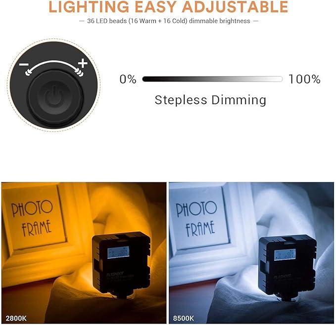 CL-36 Conference Lighting Kit with Tripod & Suction Cup for Remote Working, Mini LED Video Light for Video Conferencing, Zoom Calls, Broadcast, Live Streaming，Adjustable Laptop Video Light