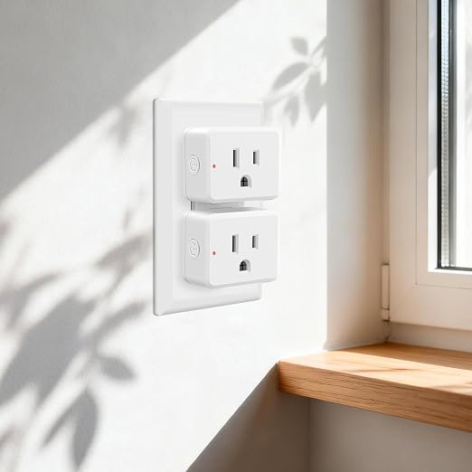NineLeaf Wireless Remote Control Outlet Plug Kit, 3 Square Plug-in Light Outlets with 1 Switch,15A/1500W, No Wiring, 500ft RF, Light Switch for Lamps Household Appliances
