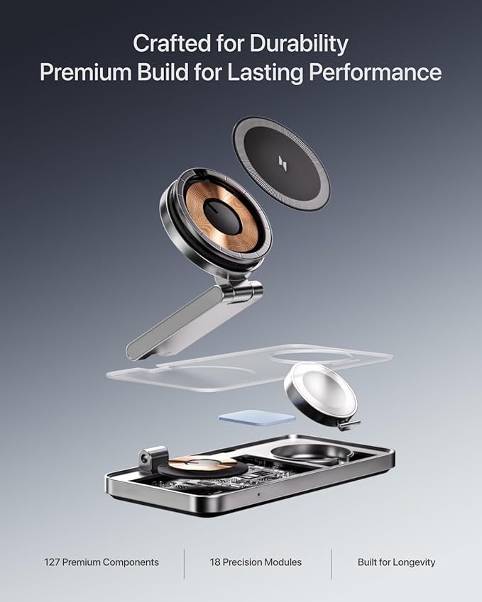 3 in 1 Wireless Charging Station with Qi2 Magnetic Charger for iPhone 16 Pro/16/16 Pro Max/15 Pro/15/15 Pro Max, for Apple Watch 9/Ultra 2/SE/8/7/6/5/4/3/2, for AirPods Pro/Pro 2/3 (Black)