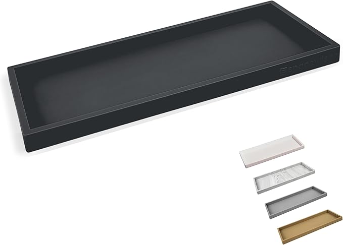Silicone Countertop & Vanity Tray – 11.7” Bathroom Counter Tray | Bathroom Tray, Bathroom Tray Countertop, Tray for Bathroom Counter, Silicone Kitchen Tray for Counter & Countertop Organizer