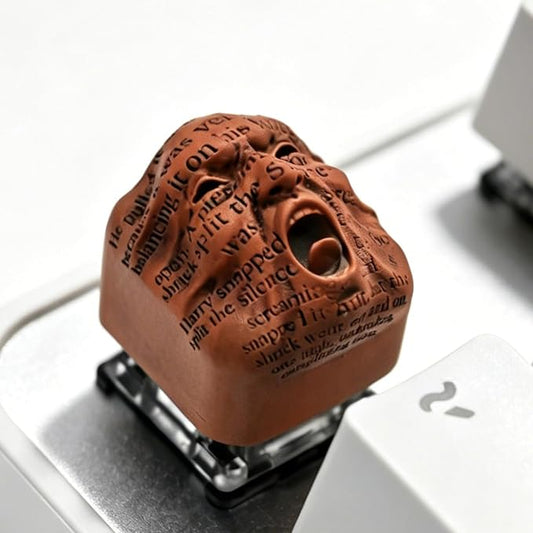 Artisan Skull Keycaps, Custom Cool Cover Caps for MX Mechanical Keyboard, Resin Handmade 1U Single Replacement for Esc Del Arrow Key (Brown)