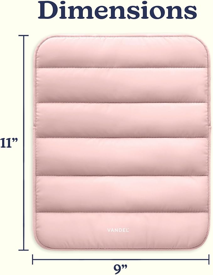 Vandel - The Original Puffy iPad Sleeve 9-11 Inch Tablet Sleeve, Pink i Pad Case for Women and Men, Cute iPad Air Pouch, 9 10 Inch, 11 Inch Bag